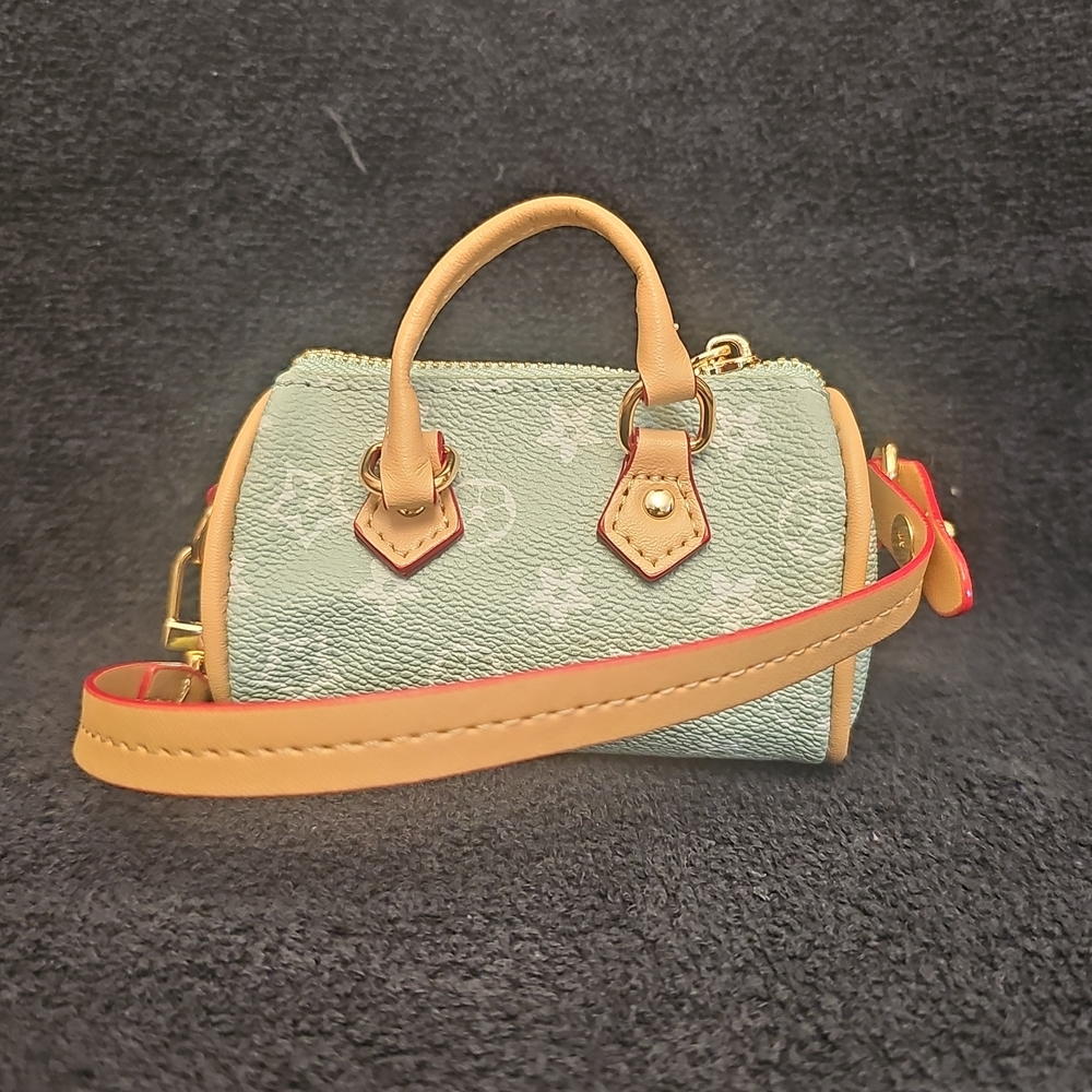 Unbranded Mint Green and Tan Mini Handbag Bag Charm